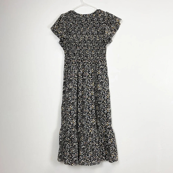 Rails Midi Dress Womens Medium Black Mini Floral Clementine Smocked Prairie NWT - Picture 3 of 13